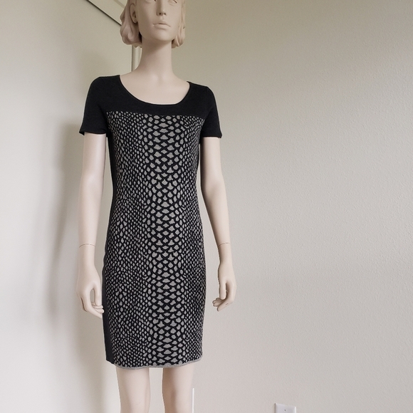 NWT Magaschoni Dress XS Sweater Slip-on Short Wool Crew Neck Short Sleeve Office - Picture 2 of 14